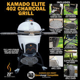 Elite | XR402 Deluxe Ceramic Kamado Grill | Charcoal (Gas Compatible)
