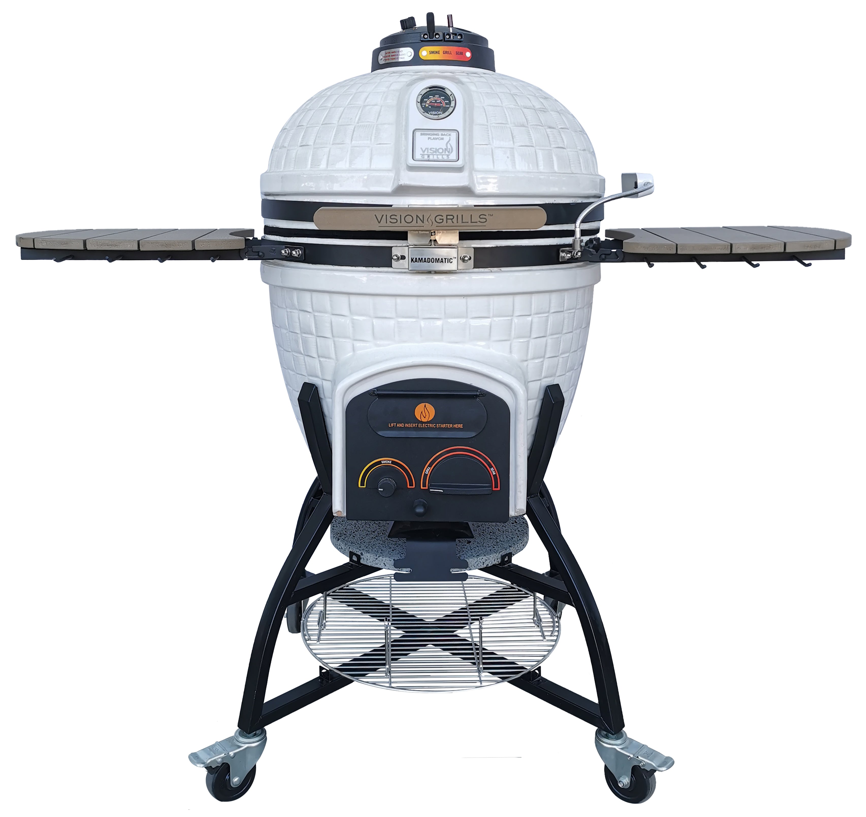 Elite | XR402 Deluxe Ceramic Kamado Grill | Charcoal (Gas Compatible)