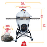 Elite | XR402 Deluxe Ceramic Kamado Grill | Charcoal (Gas Compatible)