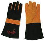 Vision Grills Branded Heat Resistant Leather Gloves